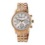 Michael Kors Damen Chronograph White MOP Dial Rose Gold Women's Watch - MK5026