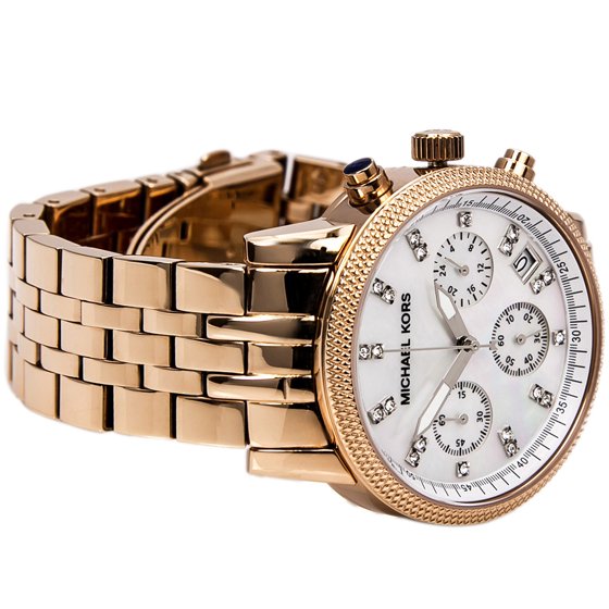 Michael Kors Damen Chronograph White MOP Dial Rose Gold Women's Watch - MK5026 Secondary image