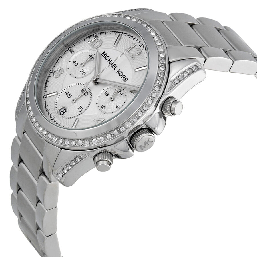 Michael Kors Chronograph White Crystal Silver-Tone Women's Watch - MK5165 Secundaire afbeelding