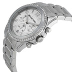 Michael Kors Chronograph White Crystal Silver-Tone Women's Watch - MK5165