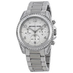 Michael Kors Chronograph White Crystal Silver-Tone Women's Watch - MK5165