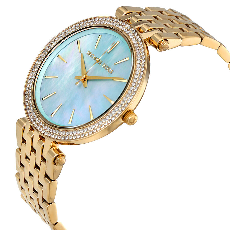 Michael Kors Darci dameshorloge met blauwgroene parelmoeren wijzerplaat - MK3498 Secundaire afbeelding