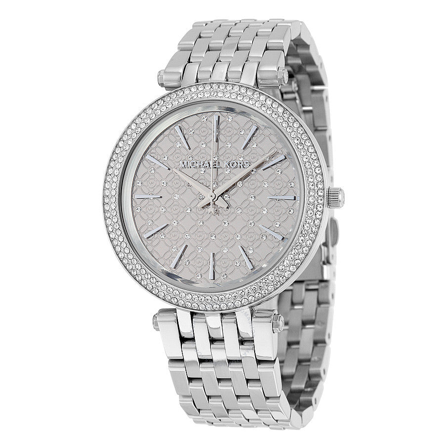 Michael Kors Darci Crystal Pave dameshorloge in zilverkleur - MK3404 Hoofdafbeelding