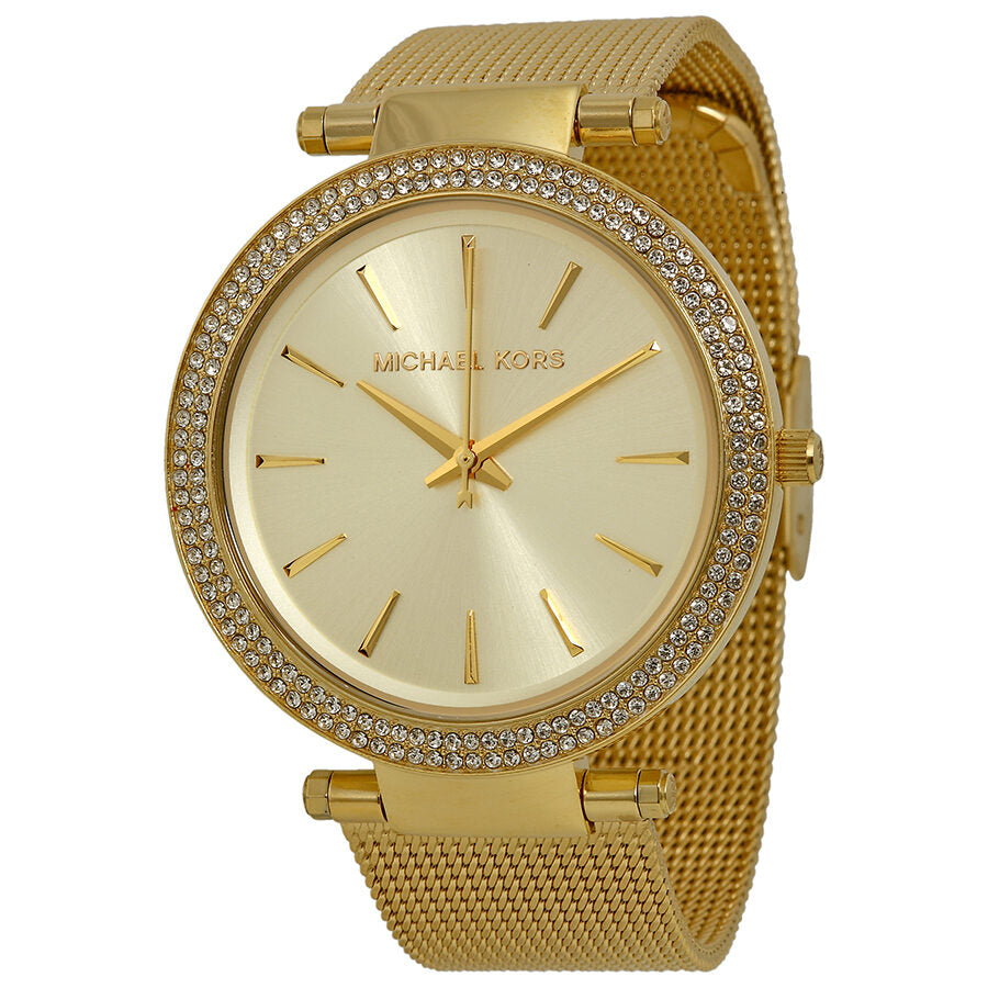 Michael Kors Darci dameshorloge met gouden meshband - MK3368 Hoofdafbeelding