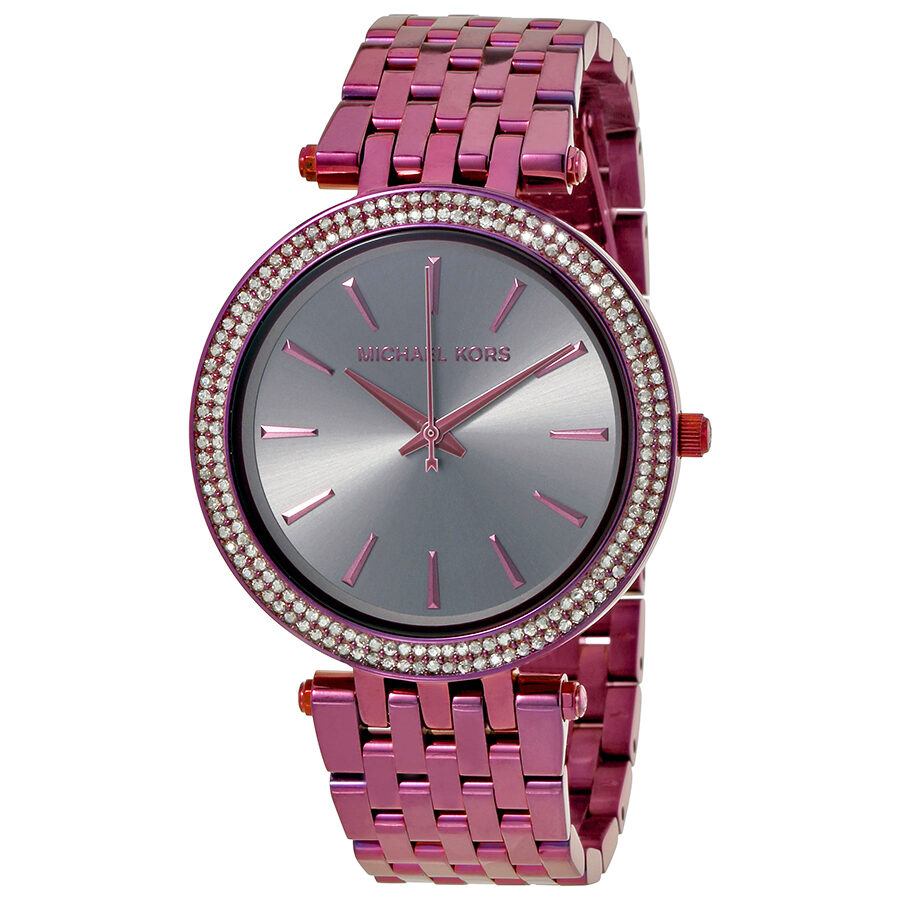 Michael Kors Darci Gunmetal Dial Plum Ion-Plated Women's Watch - MK3554 Hoofdafbeelding