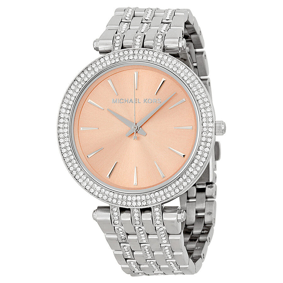 Michael Kors Darci Glitz dameshorloge met roségouden wijzerplaat en zilveren accenten - MK3218 Hoofdafbeelding