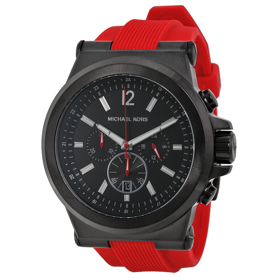 Michael Kors Dylan Chronograph Black Dial Red Silicone Men's Watch - MK8382 Main image