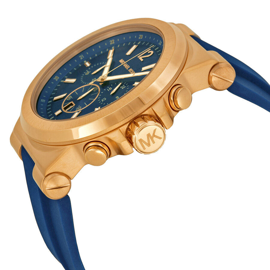 Michael Kors Dylan Chronograaf Herenhorloge met Marineblauwe Wijzerplaat en Siliconen Band - MK8295 Secundaire afbeelding
