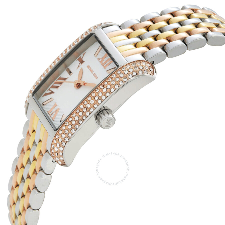 Michael Kors Emery Tri-Tone Quartz Crystal White Dial Ladies Watch MK4744 Secundaire afbeelding
