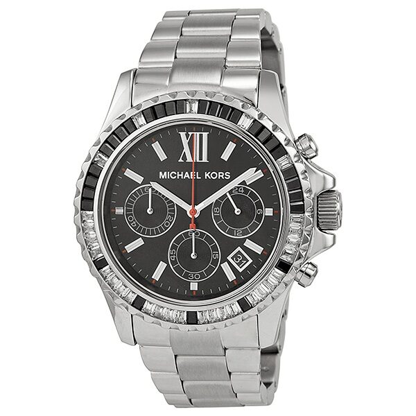 Michael Kors Everest Chronograaf Dameshorloge met Zwarte Wijzerplaat en Zilveren Kast - MK5753 Hoofdafbeelding