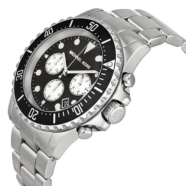Michael Kors Everest Chronograaf Herenhorloge met Zwarte Wijzerplaat en Zilveren Kast - MK8256 Secundaire afbeelding