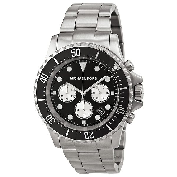Michael Kors Everest Chronograaf Herenhorloge met Zwarte Wijzerplaat en Zilveren Kast - MK8256 Hoofdafbeelding
