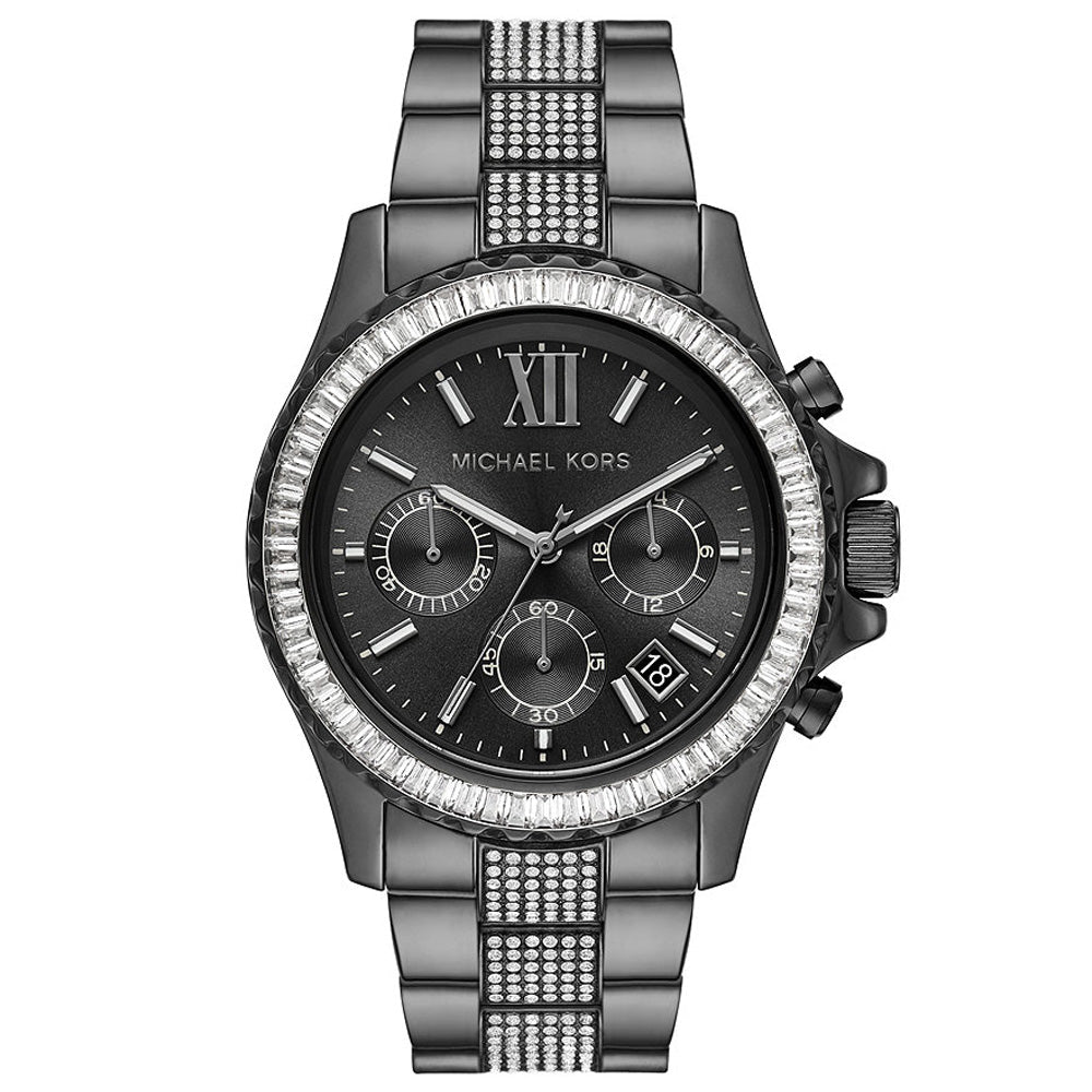 Michael Kors Everest Chronograph Quartz Crystal Black Dial Ladies Watch MK6974 Hoofdafbeelding