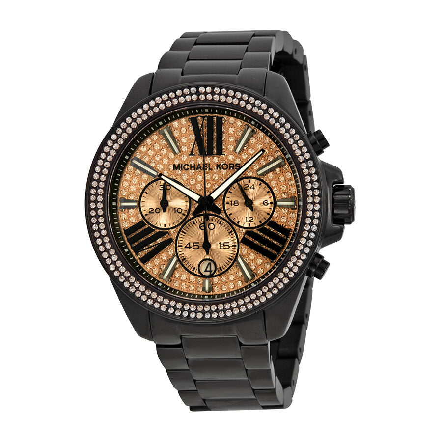 Michael Kors Everest  Chronograph Rose Dial Black Ion-plated Ladies Watch MK5879 Main image