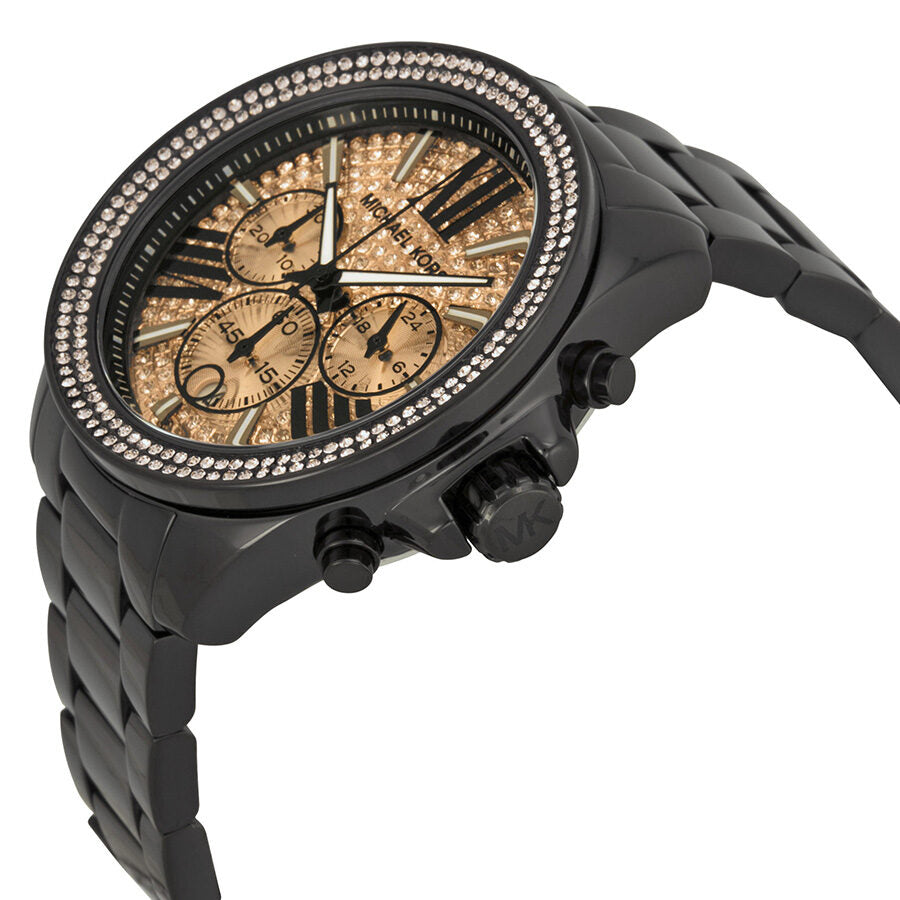 Michael Kors Everest  Chronograph Rose Dial Black Ion-plated Ladies Watch MK5879 Secondary image