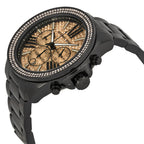 Michael Kors Everest  Chronograph Rose Dial Black Ion-plated Ladies Watch MK5879