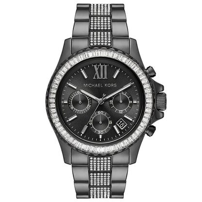 Michael Kors Everest chronograph watch with black dial and crystal-set bezel