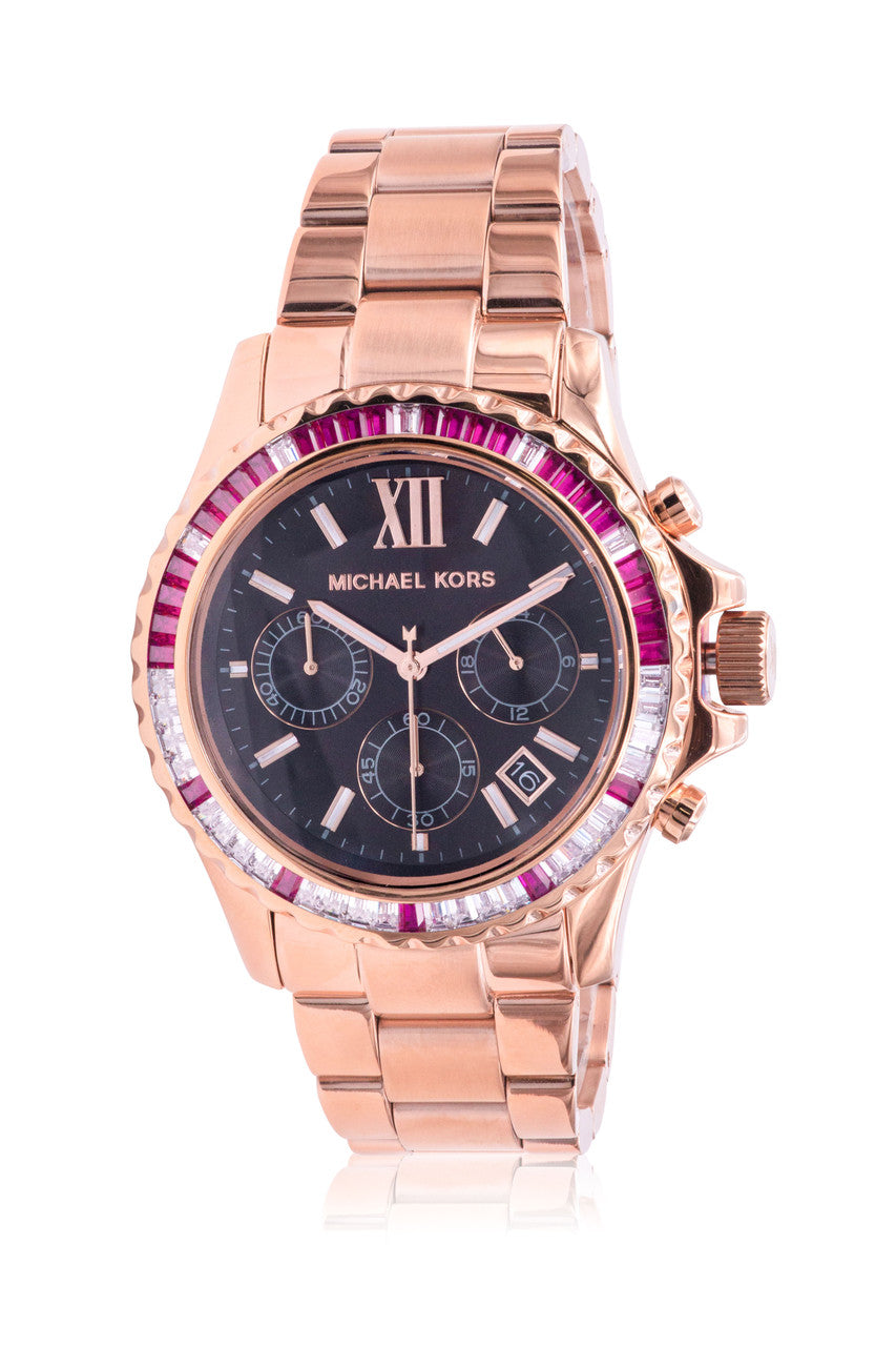 Michael Kors Everest dameshorloge in roségoudkleur - MK6972 Hoofdafbeelding