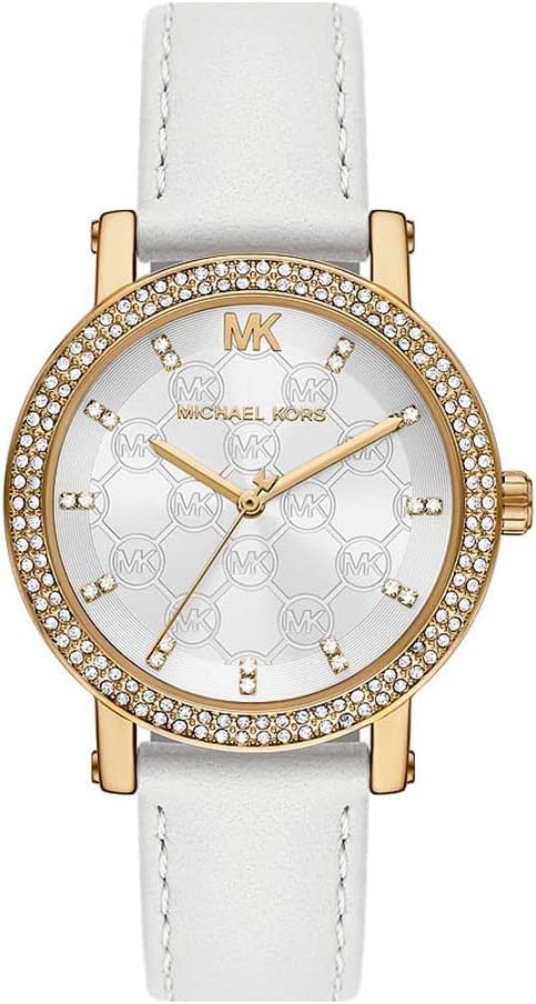 Michael Kors Corey Three-Hand White Leather Women's Watch - MK2985 Hoofdafbeelding