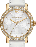 Michael Kors Corey Three-Hand White Leather Women's Watch - MK2985