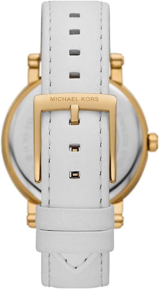 Michael Kors Corey Three-Hand White Leather Women's Watch - MK2985