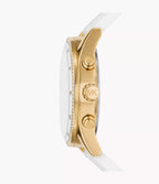 Michael Kors Oversized Hadyn Pavé Gold-Tone and Silicone Women's Watch - MK7484
