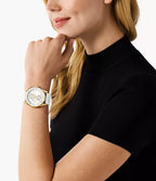 Michael Kors Oversized Hadyn Pavé Gold-Tone and Silicone Women's Watch - MK7484
