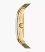 Michael Kors Monroe Three-Hand Green Leather Strap Women's Watch - MKO1028
