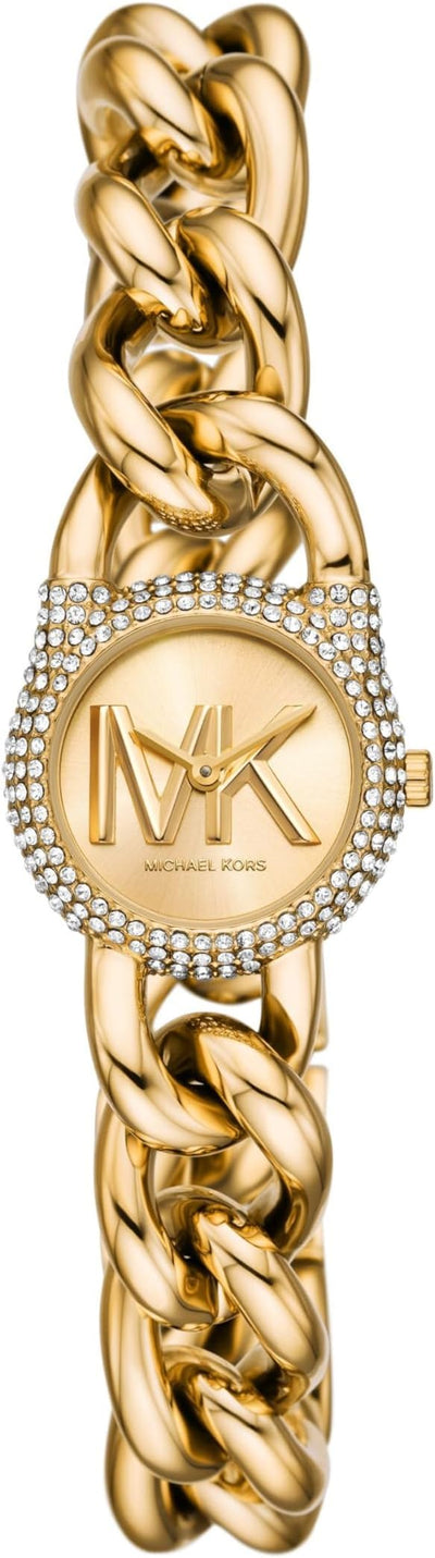 Michael Kors Hamilton Petite Pavé Gold-Tone Chain-Link Women's Watch - MKO1067