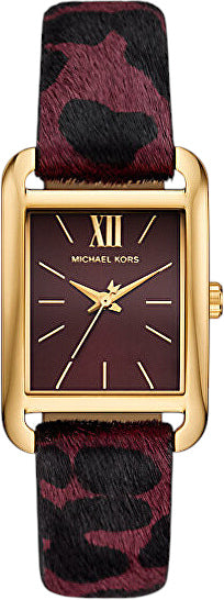 Michael Kors Monroe Gold-Tone and Leopard Print Calf Hair in Plum Women's Watch - MKO1116 Hoofdafbeelding