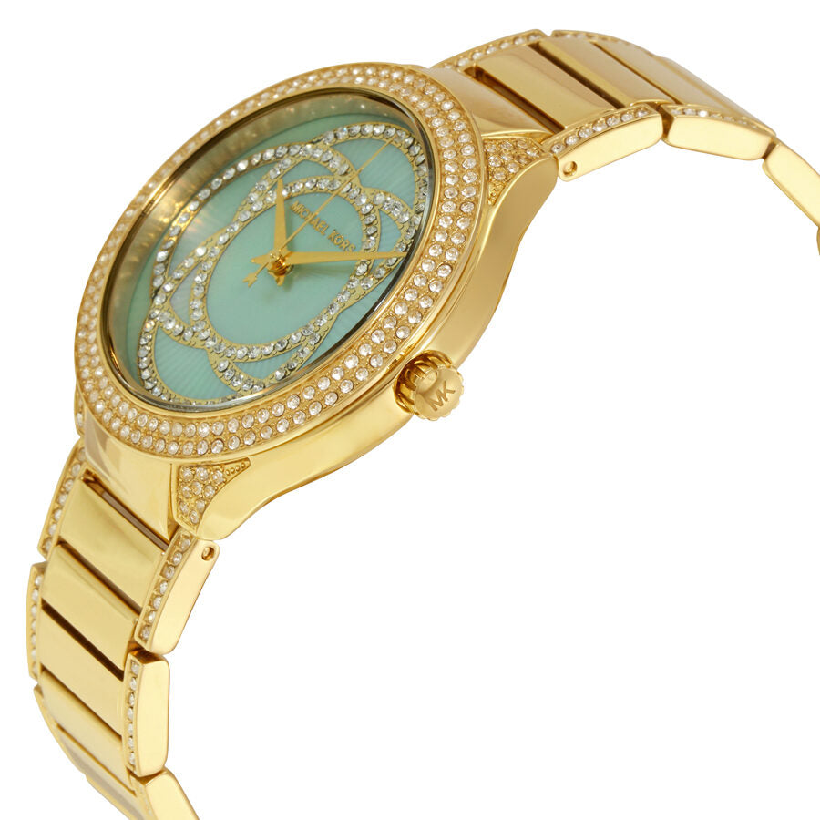 Michael Kors Kerry Mint dameshorloge met parelmoeren wijzerplaat en goudkleurige afwerking - MK3481 Secundaire afbeelding