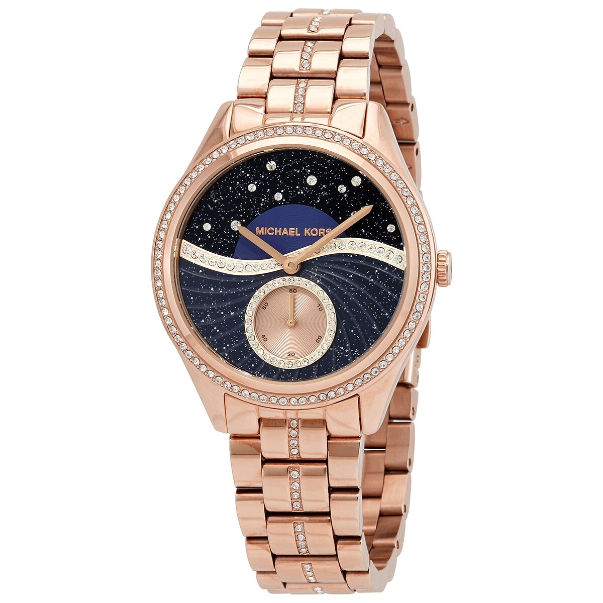 Michael Kors Lauryn Crystal Quartz Black Dial Rose Gold-Tone Watch - MK3723 Main image