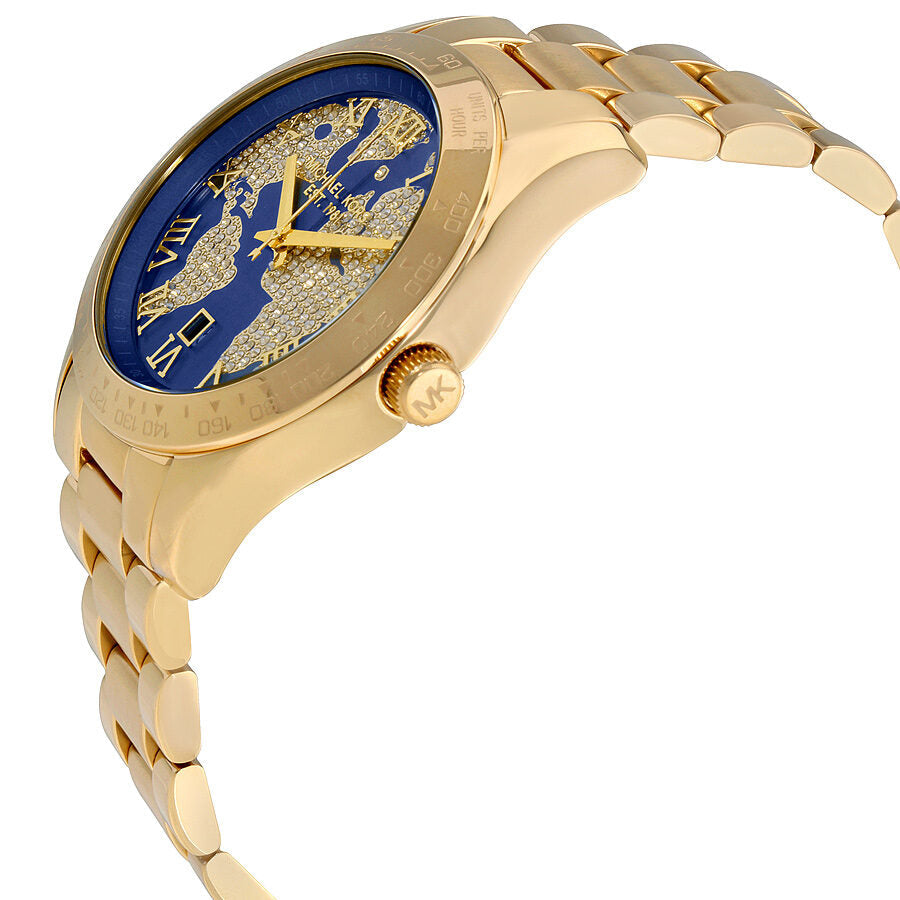 Michael Kors Layton Blue Crystal Pave Gold-Tone Women's Watch - MK6243