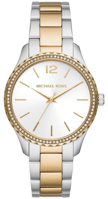 Michael Kors Layton Quartz Horloge met Zilveren Wijzerplaat en Tweekleurige Stalen Band voor Dames - MK6899 Hoofdafbeelding