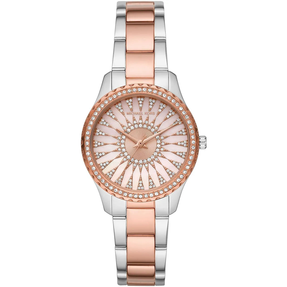 Michael Kors Layton Three Hand Pink Dial Two Tone Steel Strap Watch For Women - MK6894 Hoofdafbeelding