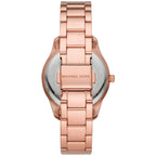 Michael Kors Layton Three Hand Red Dial Rose Gold-Tone Women's Watch - MK6893