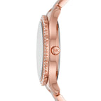 Michael Kors Layton Three Hand Red Dial Rose Gold-Tone Women's Watch - MK6893