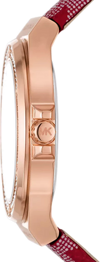 Michael Kors Lennox Pavé Red Genuine Strap Women's Watch - MK7308