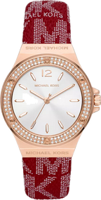 Michael Kors Lennox Pavé Red Genuine Strap Women's Watch - MK7308