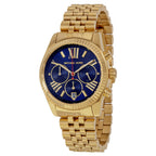 Michael Kors Lexington Chronograph Blue Dial Gold Women's Watch - MK6206