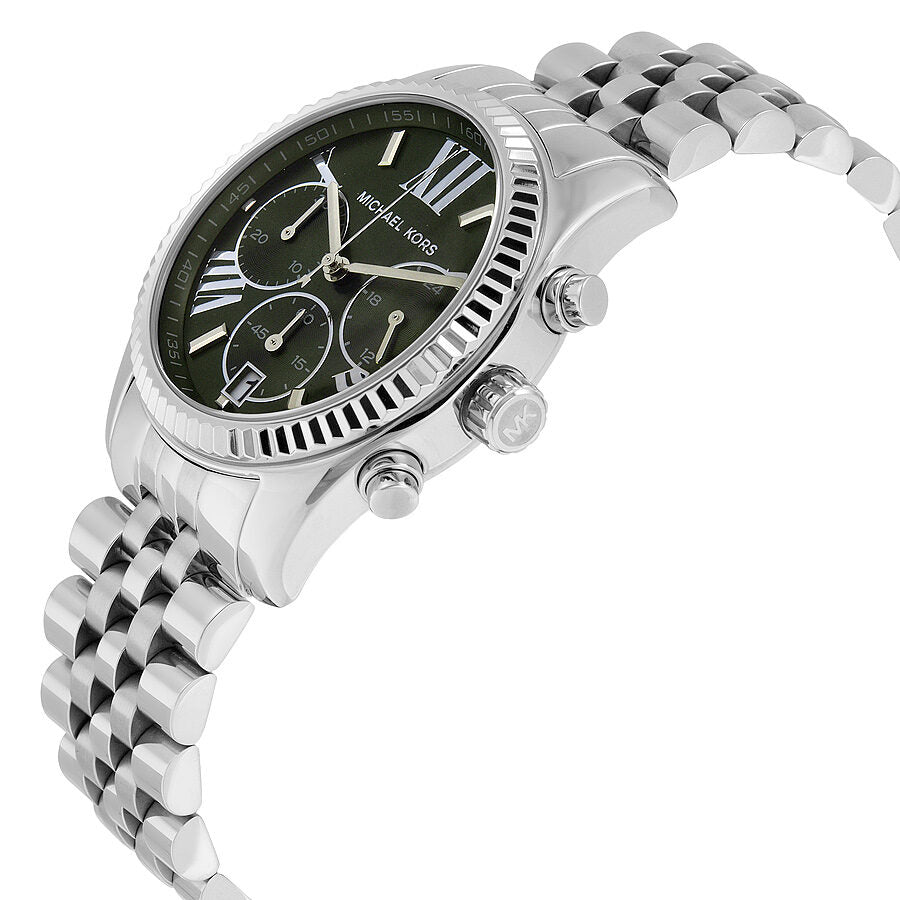Michael Kors Lexington Chronograph Green Dial Silver Women's Watch - MK6222 Secundaire afbeelding