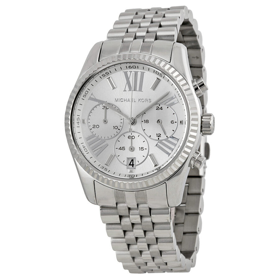 Michael Kors Lexington Chronograph Silver Women's Watch - MK5555 Hoofdafbeelding
