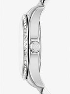 Michael Kors Lexington Crystals White Dial Silver Steel Strap Women's Watch - MK1087