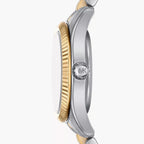 Michael Kors Lexington Three-Hand Silver Dial Two Tone Steel Strap Watch for Women - MK4815
