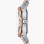 Michael Kors Lexington Three-Hand White Dial Two Tone Steel Strap Watch for Women - MK4817