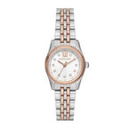 Michael Kors Lexington Three-Hand White Dial Two Tone Steel Strap Watch for Women - MK4817