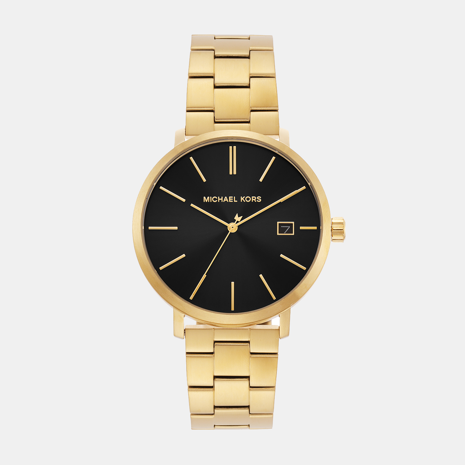 Michael Kors Blake Herenhorloge met drie wijzers en datumweergave, goudkleurig - MK9136 Hoofdafbeelding