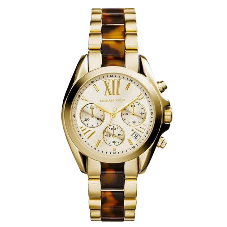 Michael Kors Mini Bradshaw Chronograph Tortoise and Gold Women's Watch - MK5973 Hoofdafbeelding