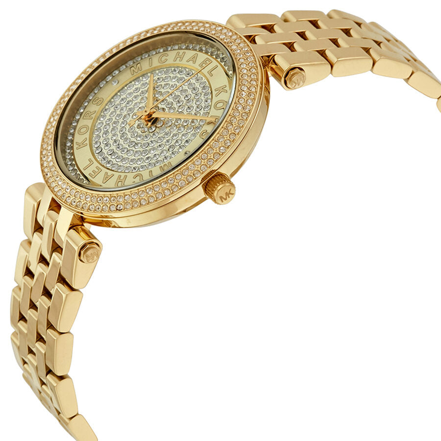 Michael Kors Mini Darci Dameshorloge MK3445 met gouden wijzerplaat en kristallen pavé-effect Secundaire afbeelding