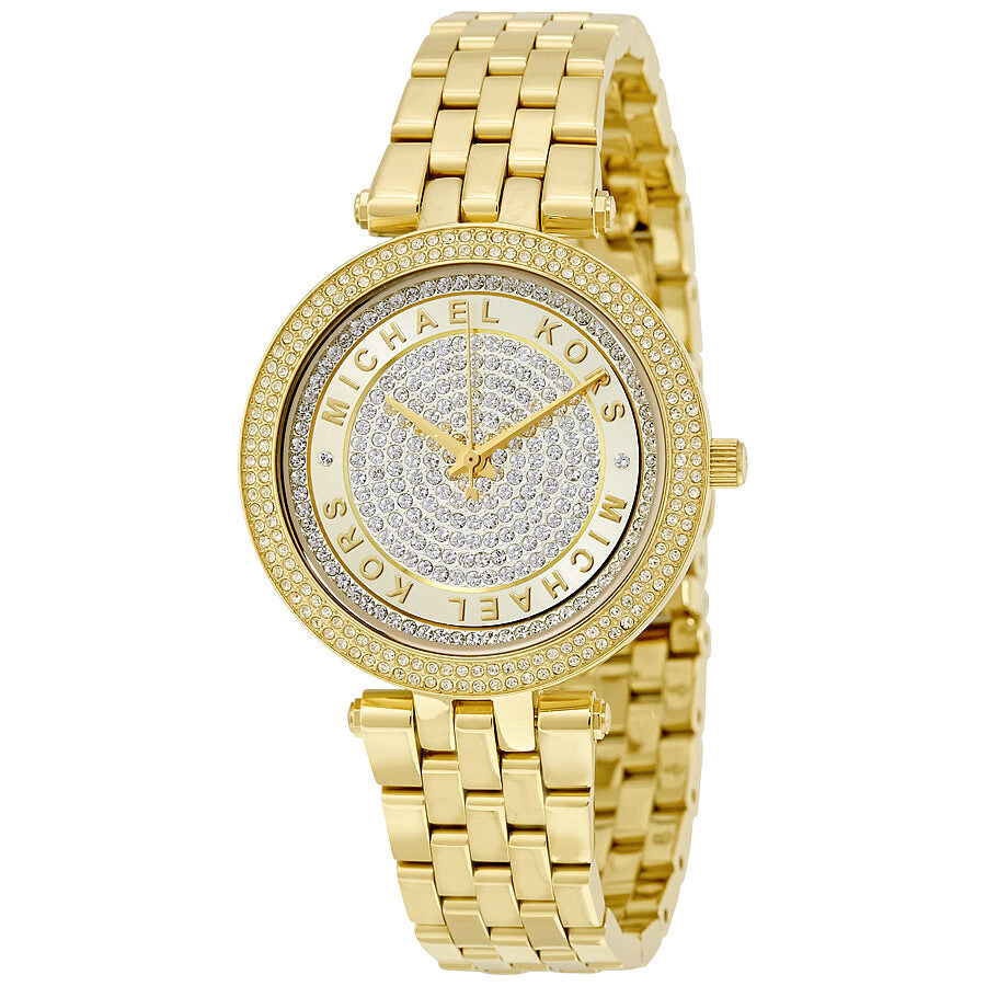 Michael Kors Mini Darci Dameshorloge MK3445 met gouden wijzerplaat en kristallen pavé-effect Hoofdafbeelding